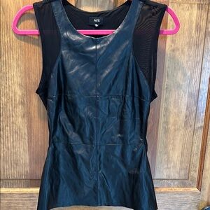 Fate Women's Black Faux Leather Tank Top